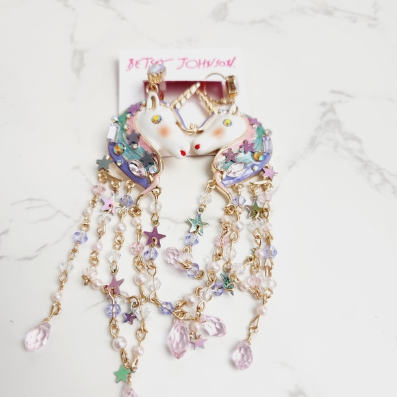 Betsey Johnson Unicorn Earrings - Picture 4 of 4